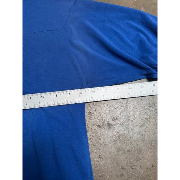 Vintage 80s Superman Shirt Mens Large Blue DC Comics Short Sleeve V Neck USA - L - Picture 8 of 14